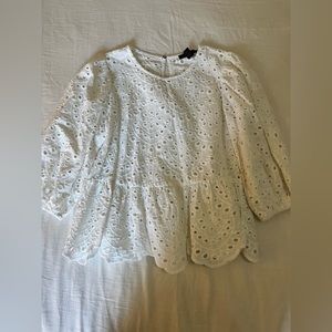 White Floral Blouse